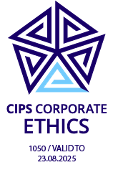 CIPS corporate ethics 1050 valid until 23/08/2025 Accredited Employer badge