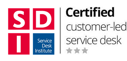 Badge image for 3-star customer led Service Desk Institute accreditation awarded to NHS ML IT team